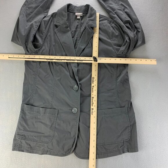 J Jill Blazer Jacket Gray Medium Lightweight Casual Stretch Two Button Workwear - Picture 7 of 14